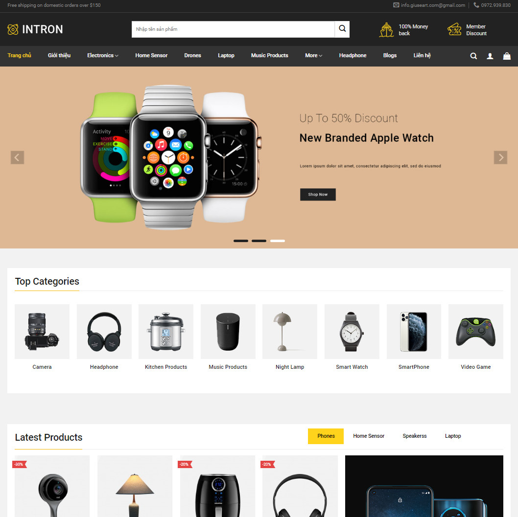Mẫu website bán điện máy – điện tử 05