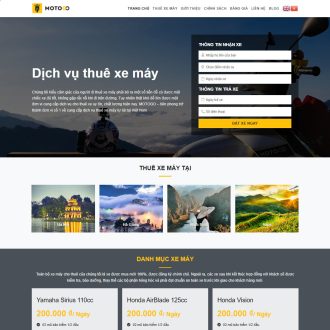 Mẫu website cho thuê xe máy