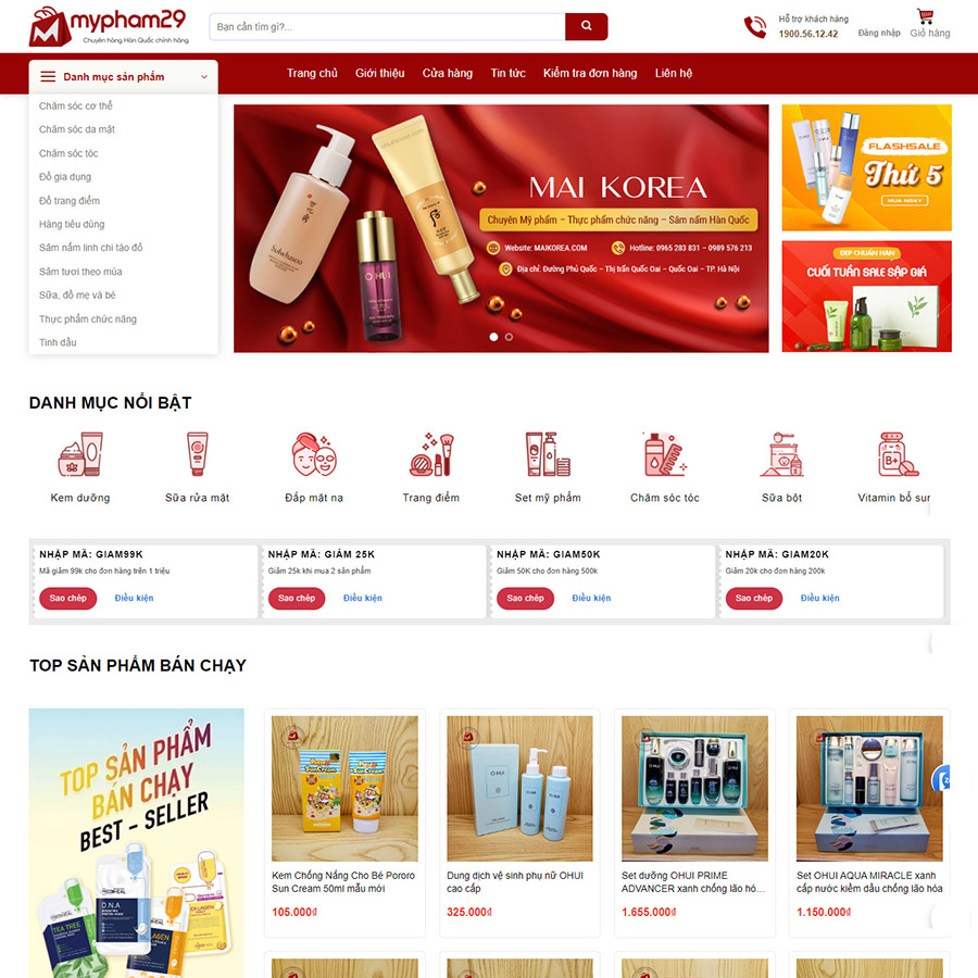 Mẫu website mỹ phẩm 17