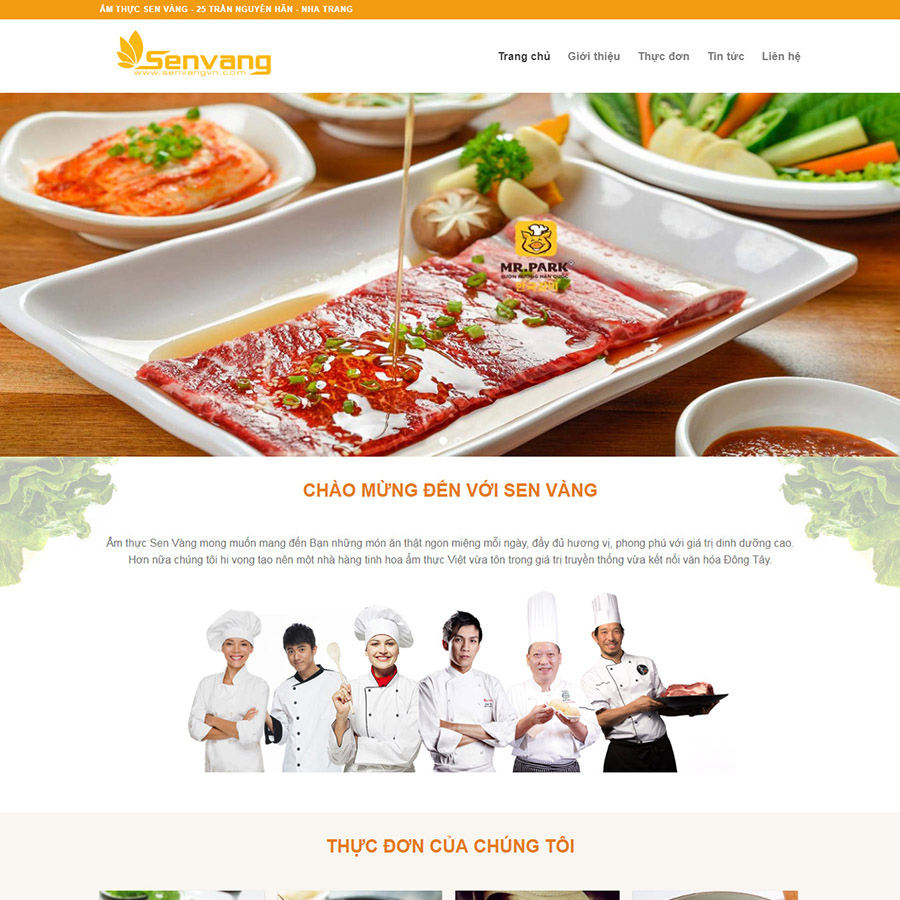 Mẫu website nhà hàng – ẩm thực