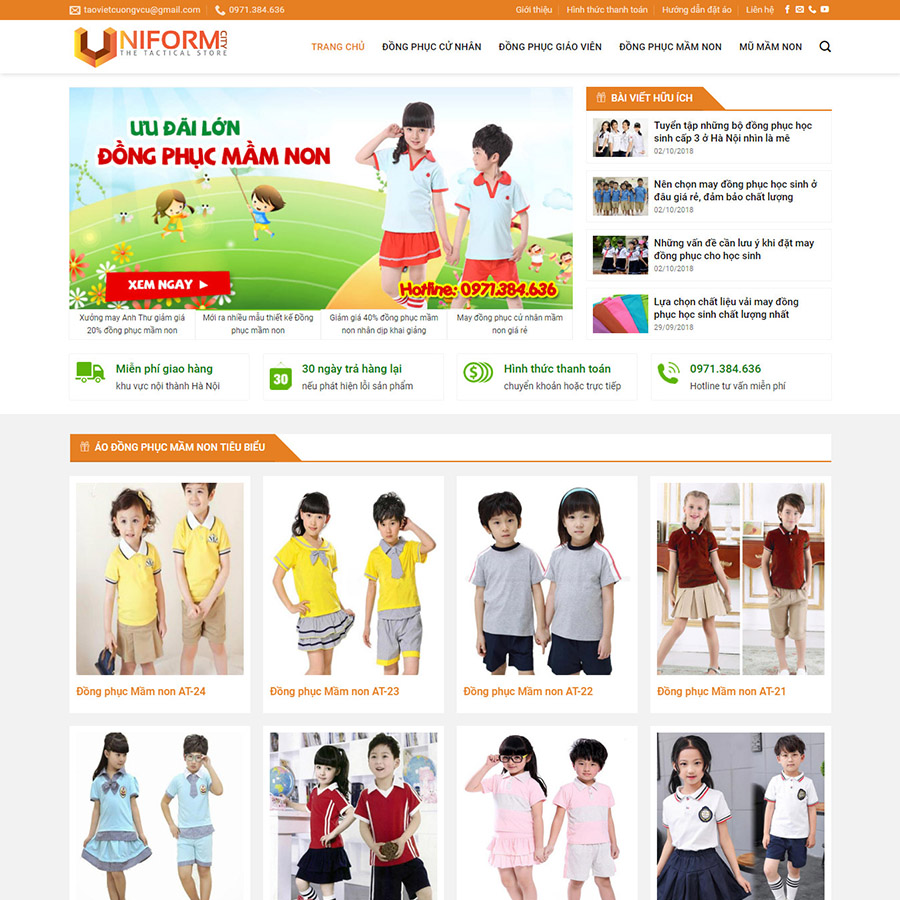 Thene wordpress bán đồng phục
