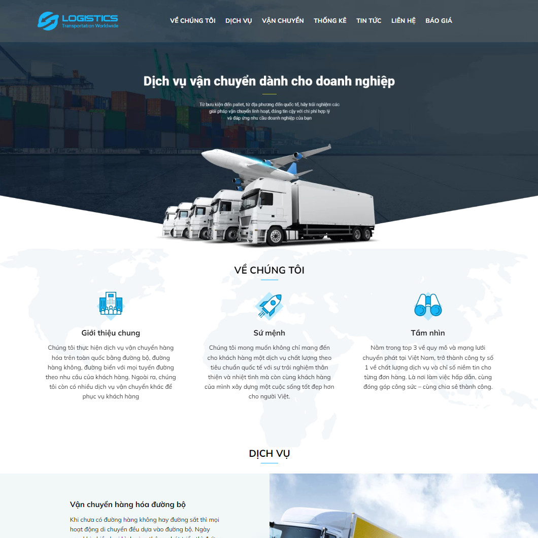 Mẫu website dịch vụ vận chuyển – giao hàng 02