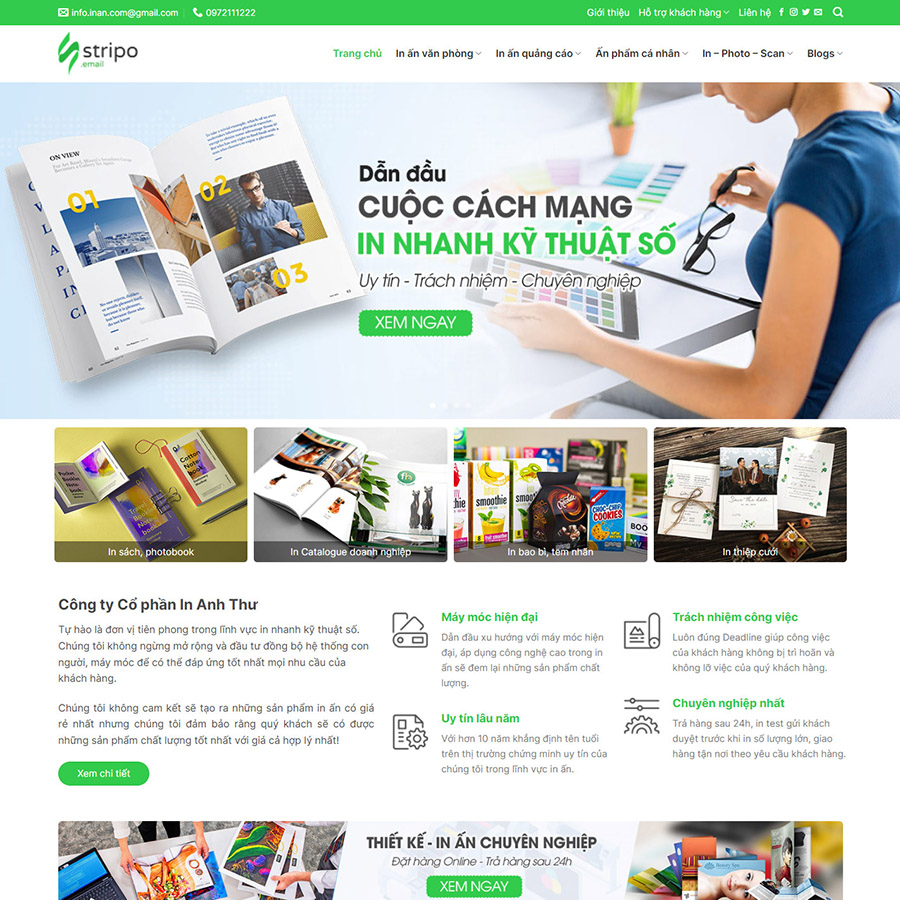 Mẫu website dịch vụ in ấn – quảng cáo