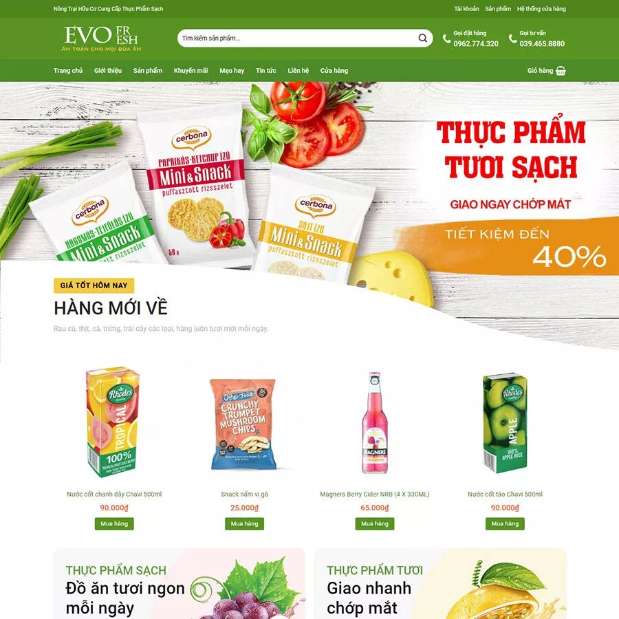 Mẫu website thực phẩm 02