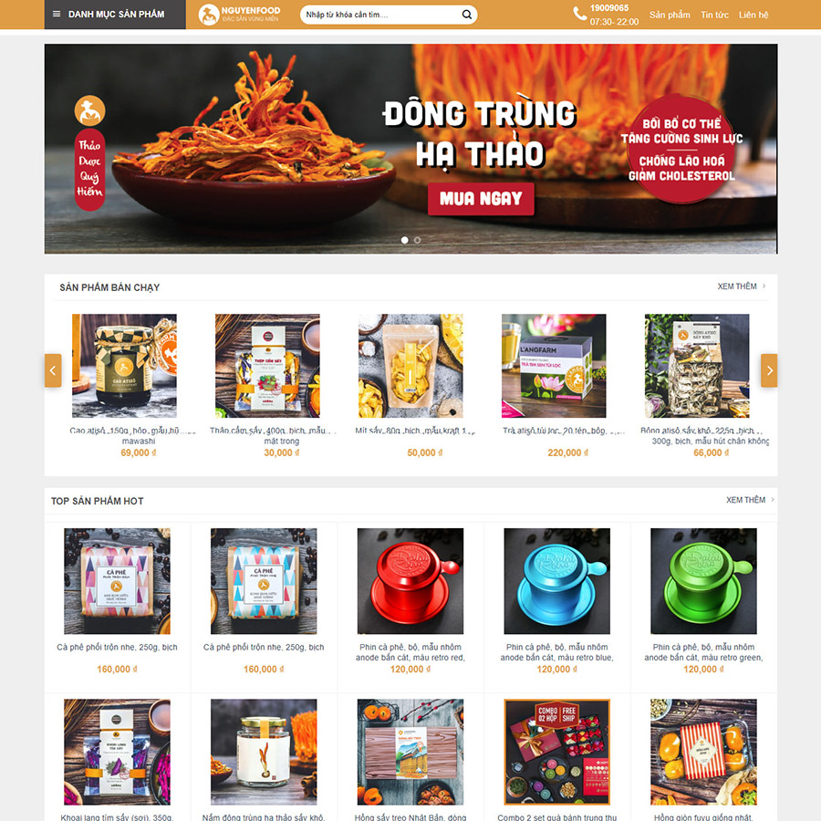 Mẫu website thực phẩm 03
