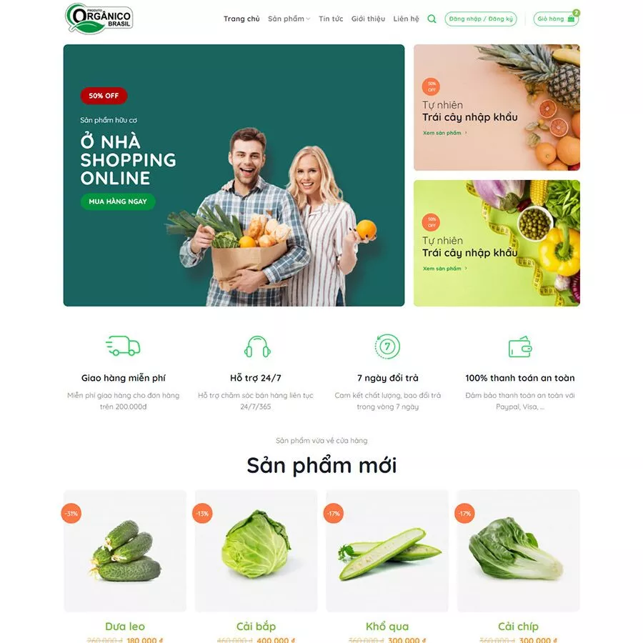 Mẫu website bán thực phẩm sạch 04