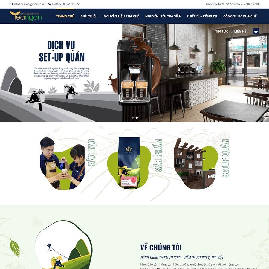 Mẫu website bán trà sữa