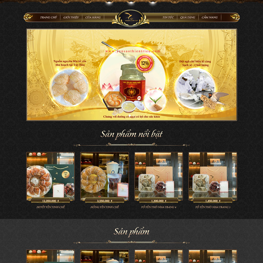 Mẫu website bán yến sào 01
