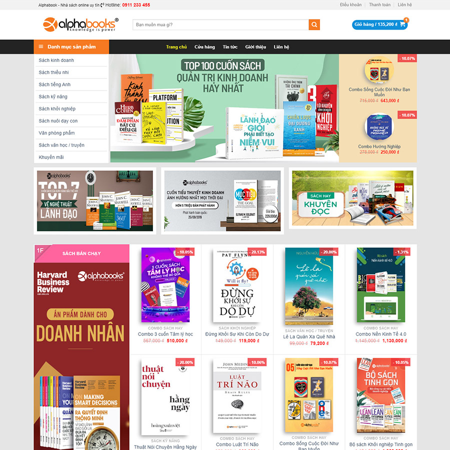 Mẫu website bán sách