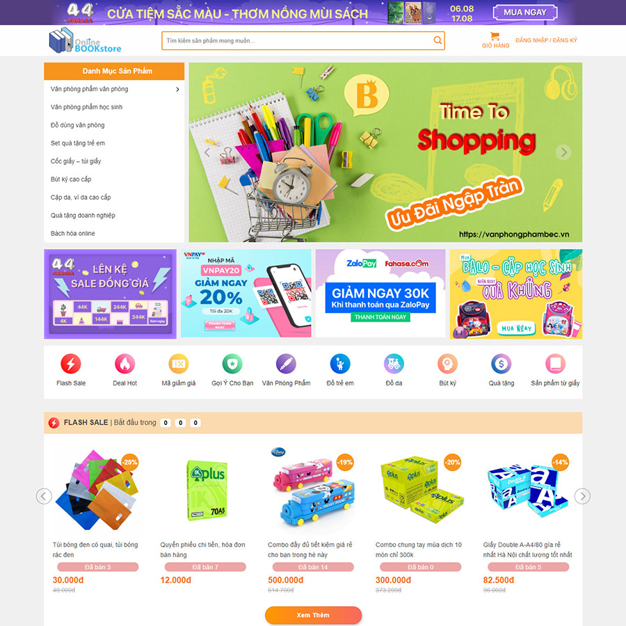 Mẫu website bán sách 01