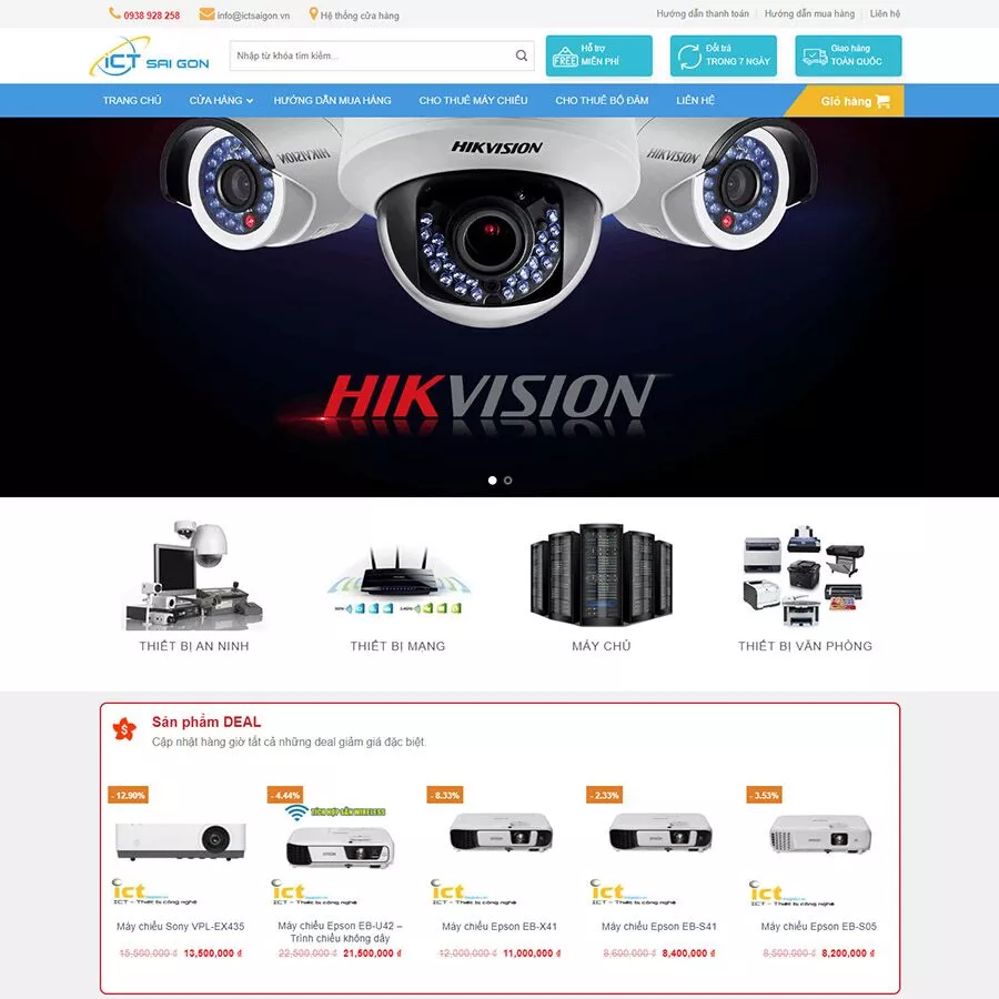 Mẫu website bán camera 02