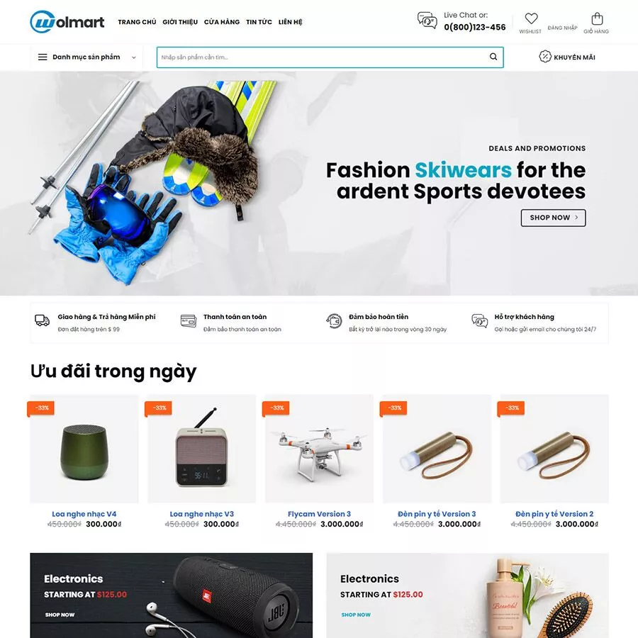 Mẫu website bán sản phẩm công nghệ