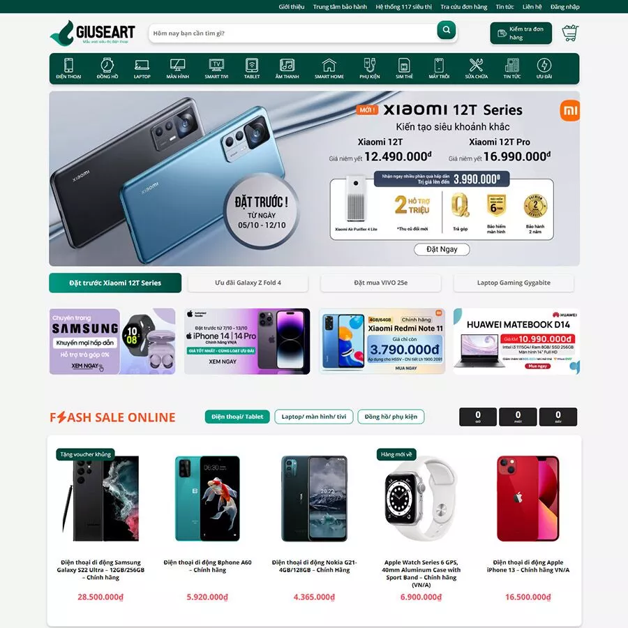 Mẫu website bán điện thoại 06