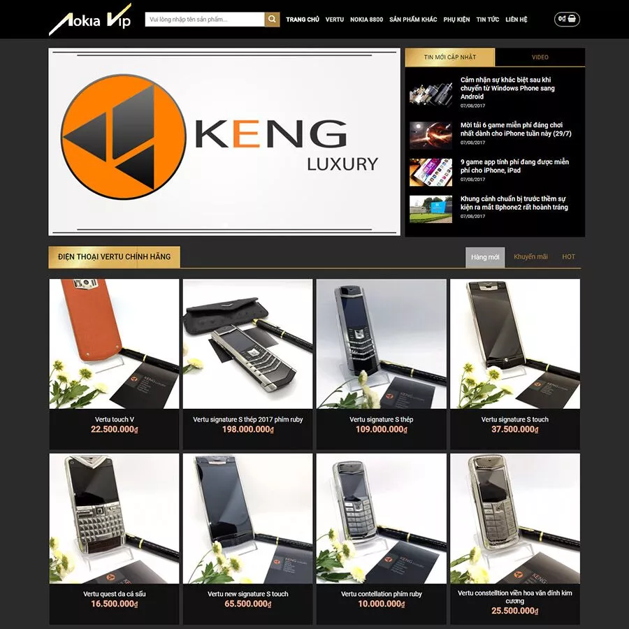 Mẫu website bán điện thoại 02