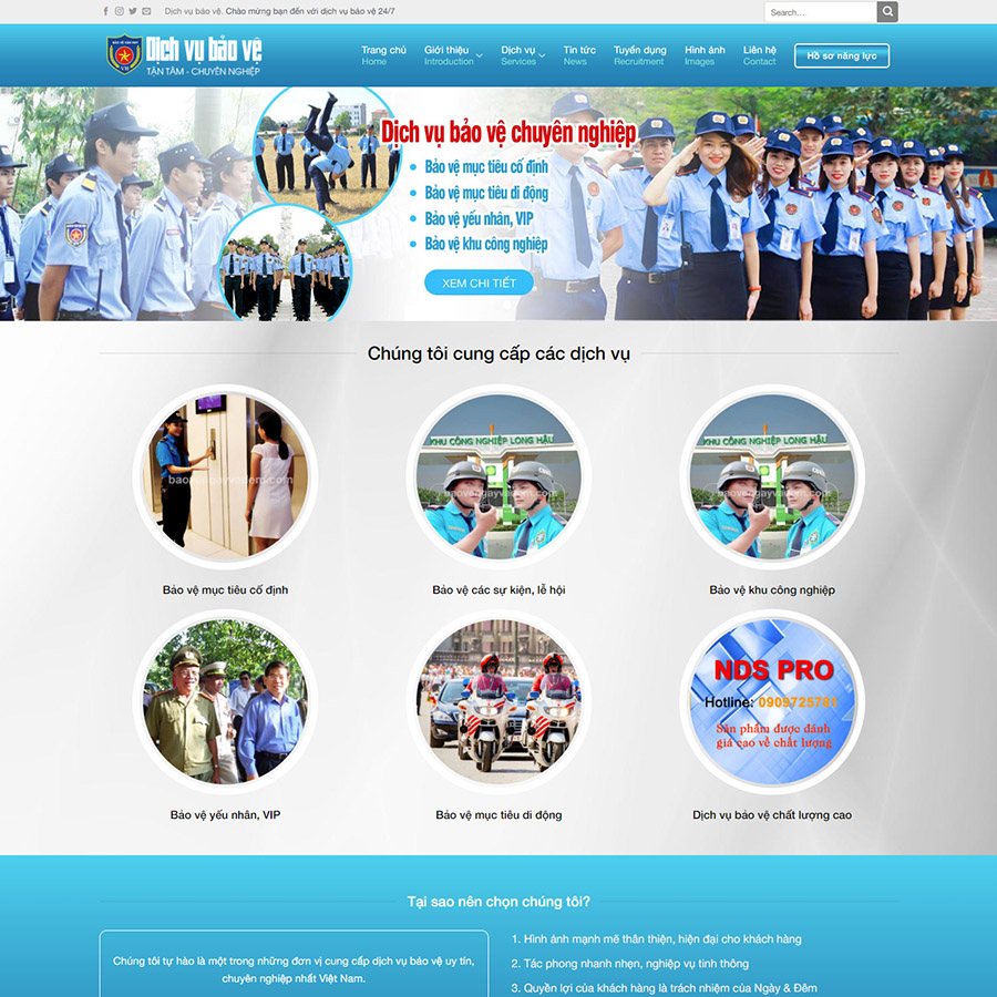 Mẫu website công ty bảo vệ