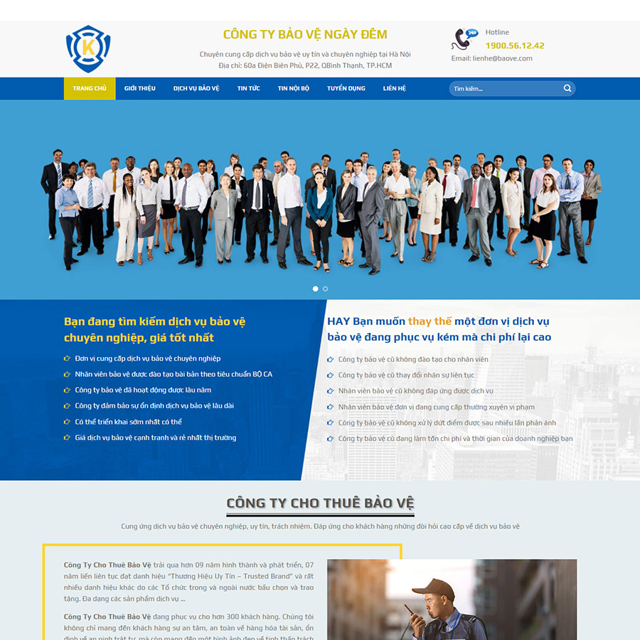 Mẫu website công ty bảo vệ 02