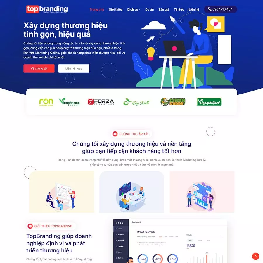 Mẫu website dịch vụ quảng cáo – marketing