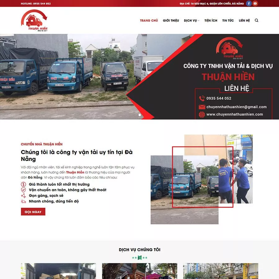 Mẫu website dịch vụ chuyển nhà