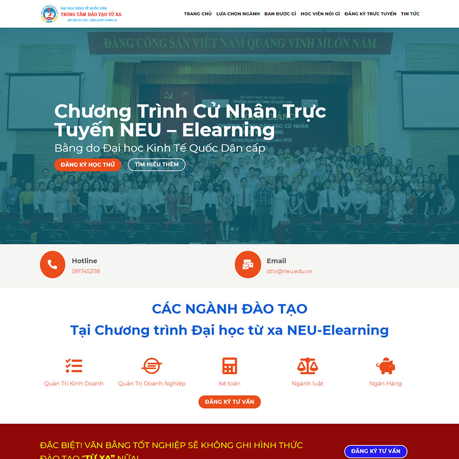 Mẫu website trung tâm đào tạo
