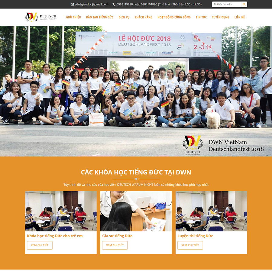 Mẫu website đào tạo tiếng Đức