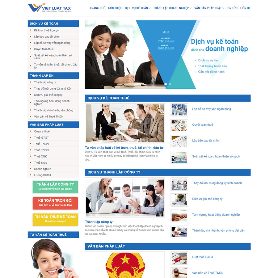 Mẫu website công ty kế toán