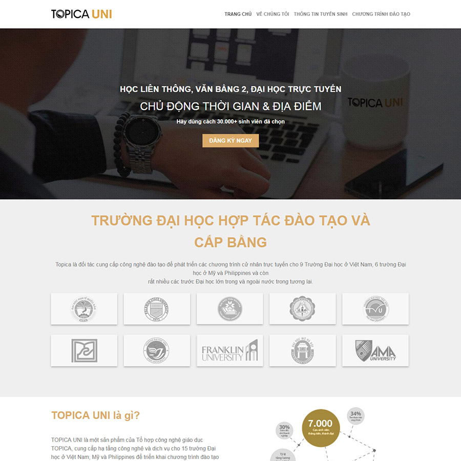 Mẫu website khóa học online