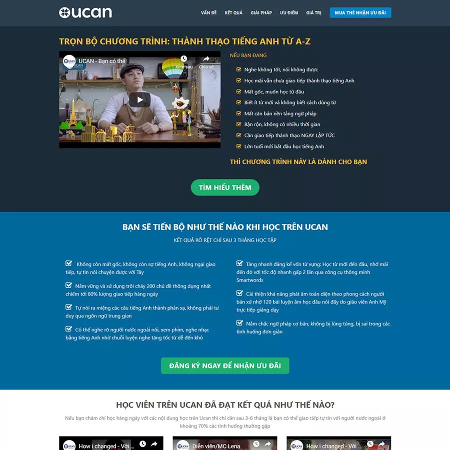 Mẫu website khóa học online 01