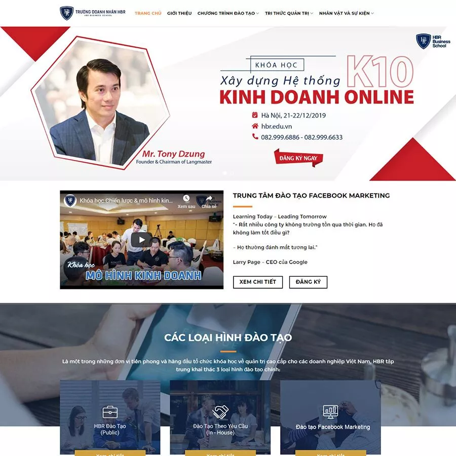 Mẫu website giới thiệu khóa học 03