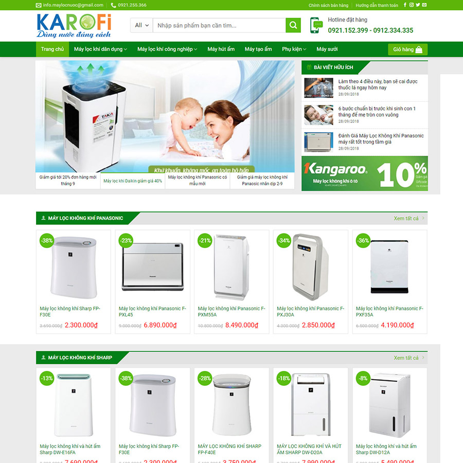 Mẫu website bán máy lọc nước 01