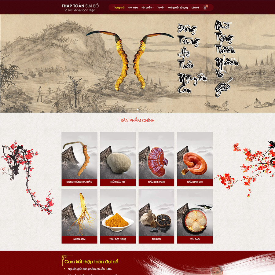 Mẫu website bán nhân sâm 02
