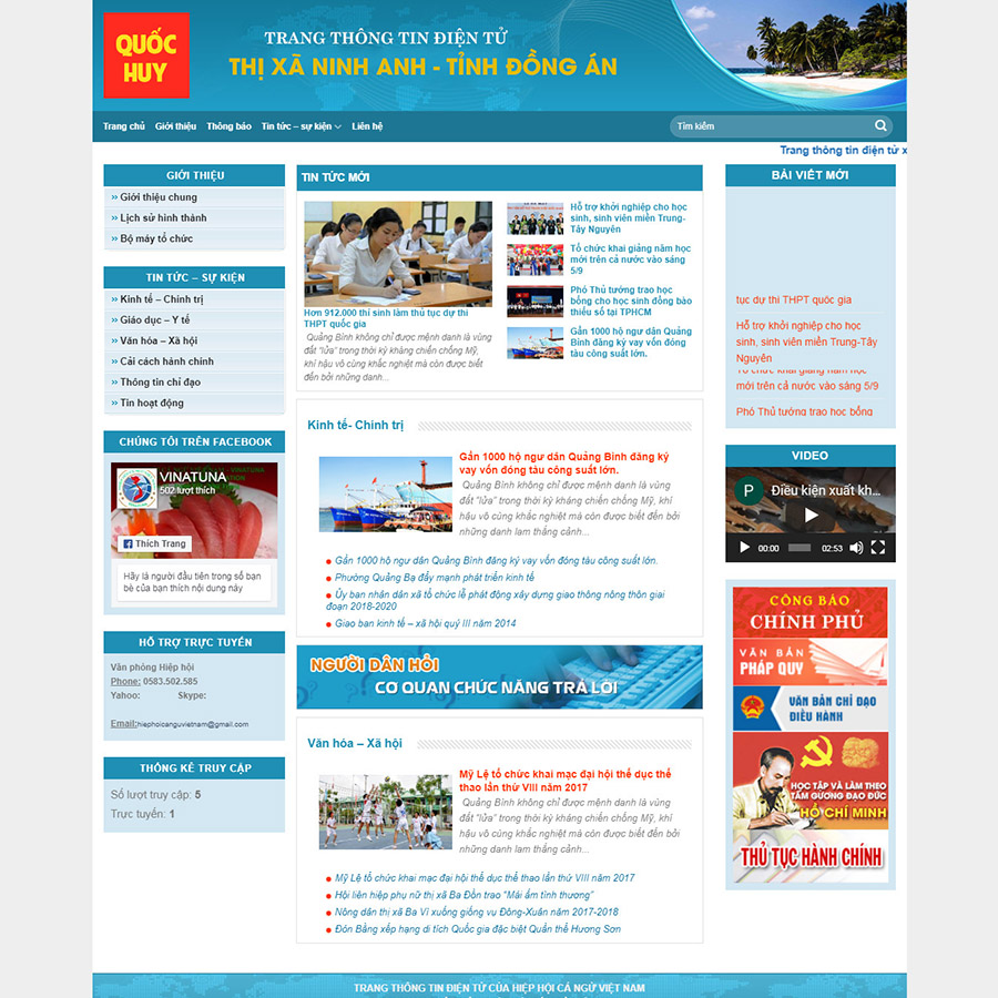 Mẫu website cơ quan đoàn thể 01