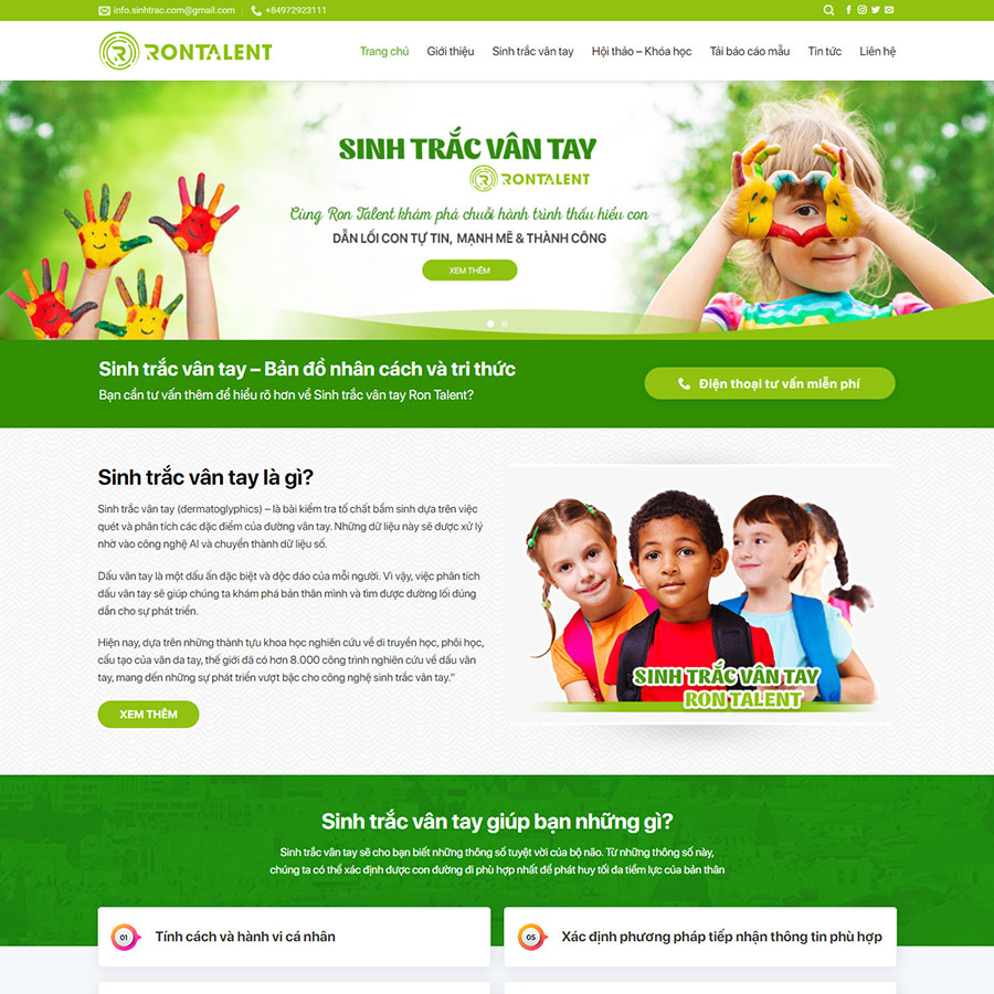 Mẫu website sinh trắc vân tay