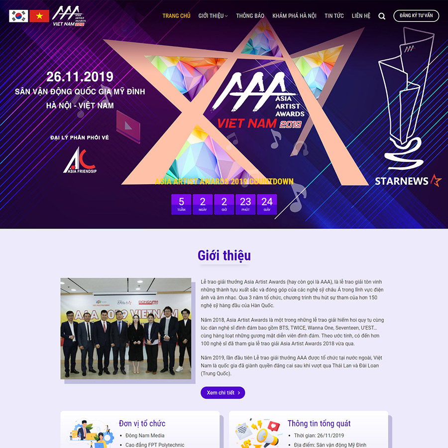 Mẫu website sự kiện 03