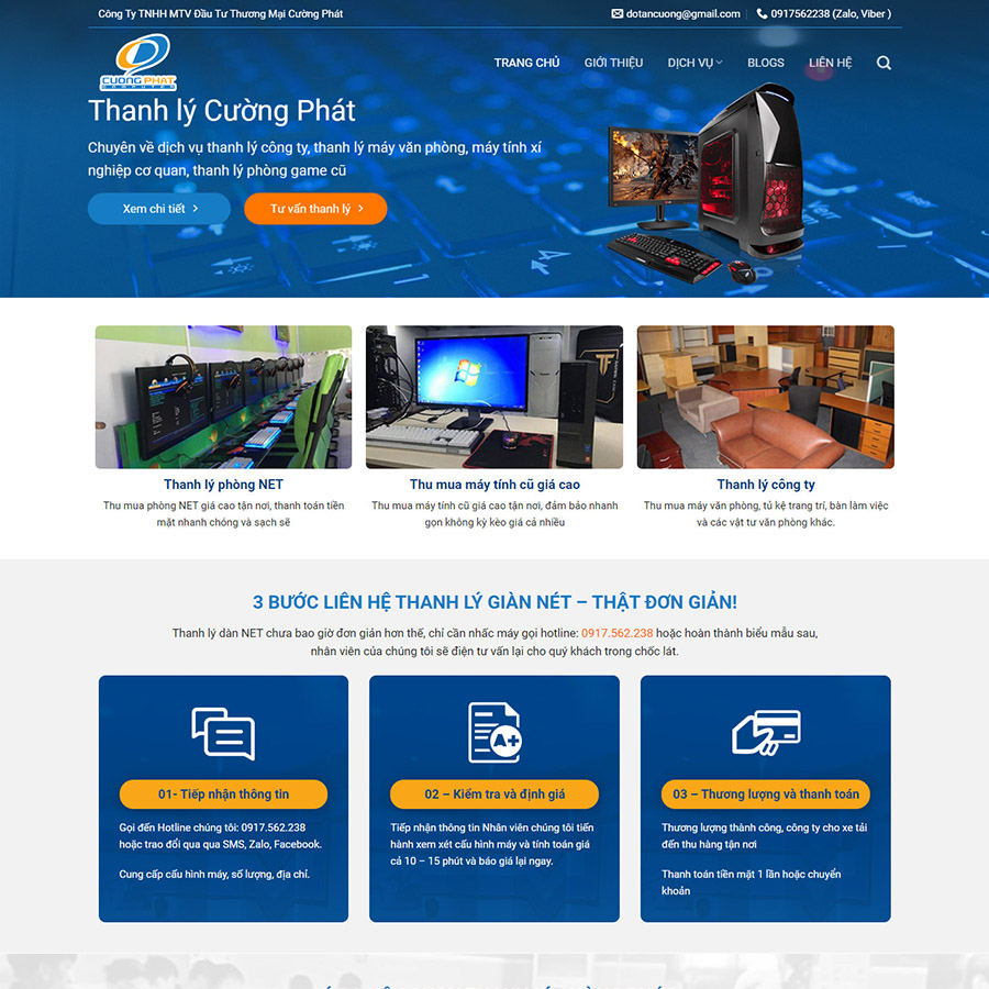 Mẫu website thanh lý 02