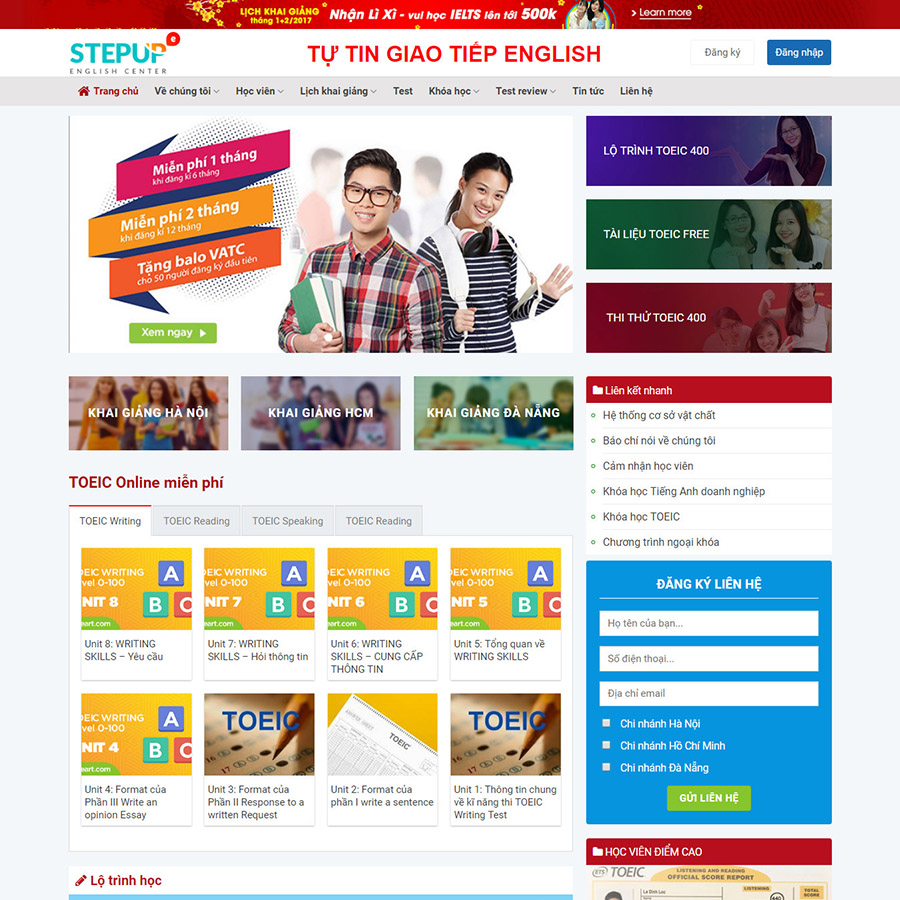 Mẫu website trung tâm AV