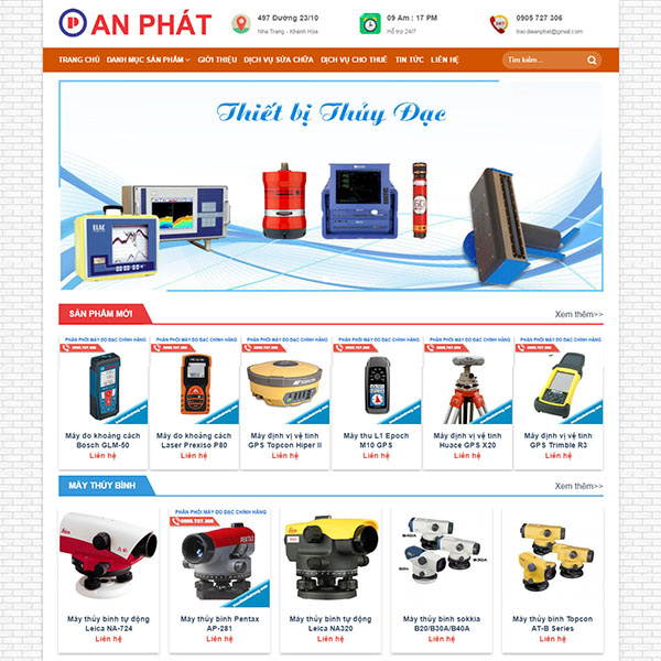 Mẫu website bán đồ trắc địa
