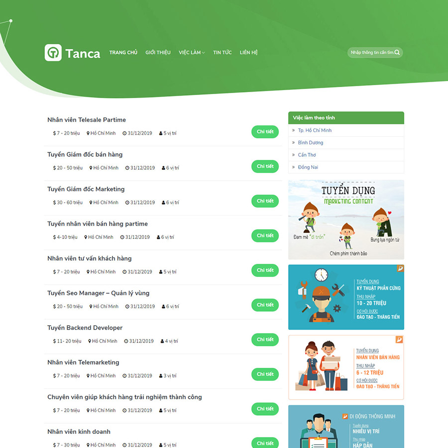 Mẫu website tuyển dụng