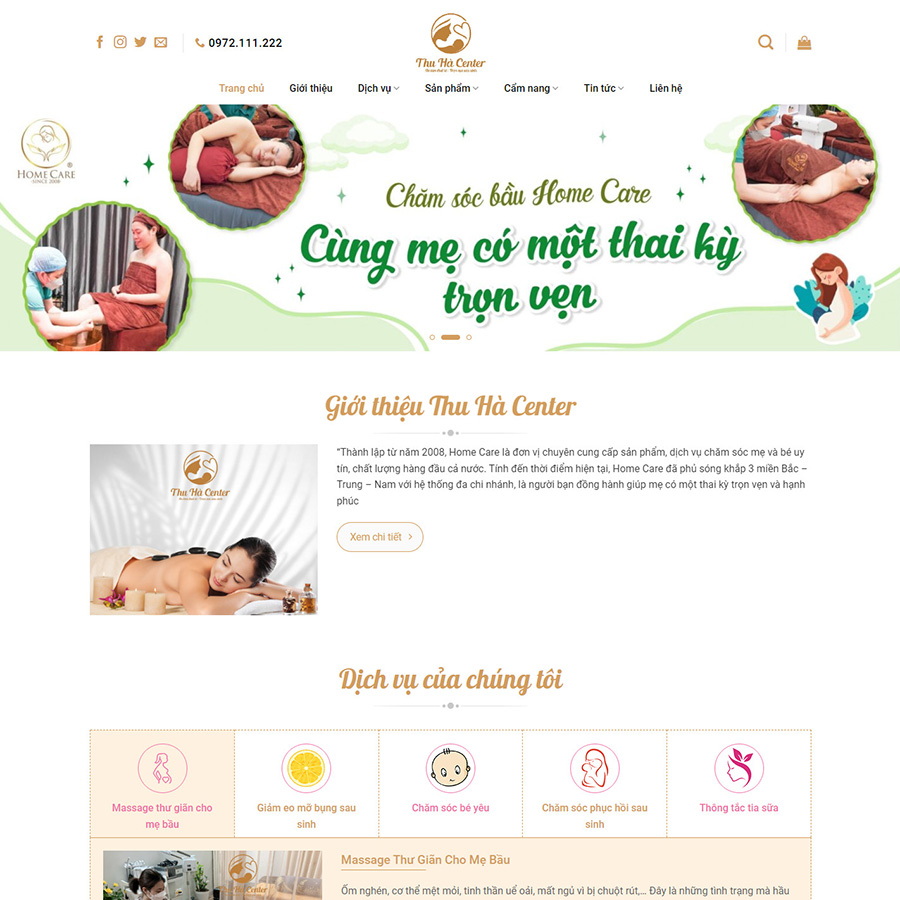 Mẫu website dịch vụ BabyCare