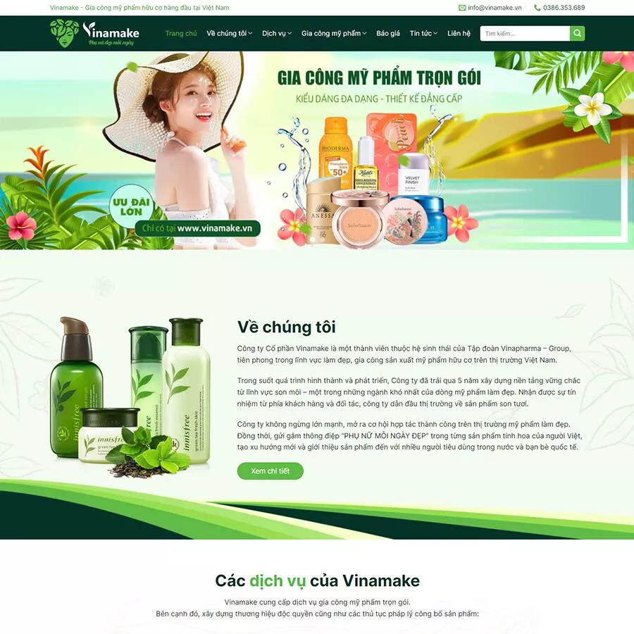 Mẫu website bán bao bì