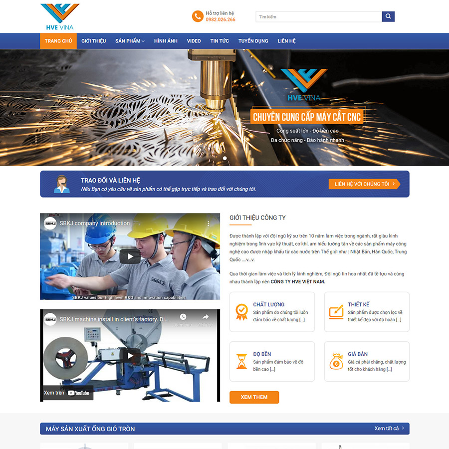Mẫu website cơ khí 01
