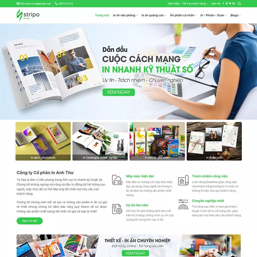 Mẫu website dịch vụ in ấn – quảng cáo