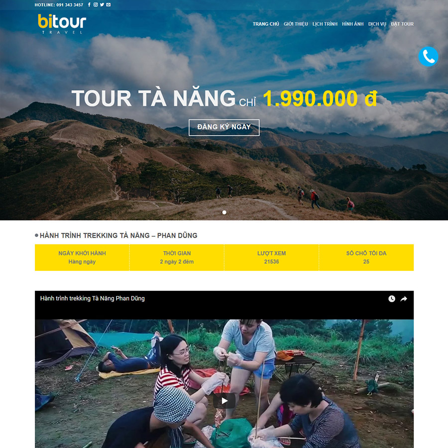 Mẫu website Landing page du lịch