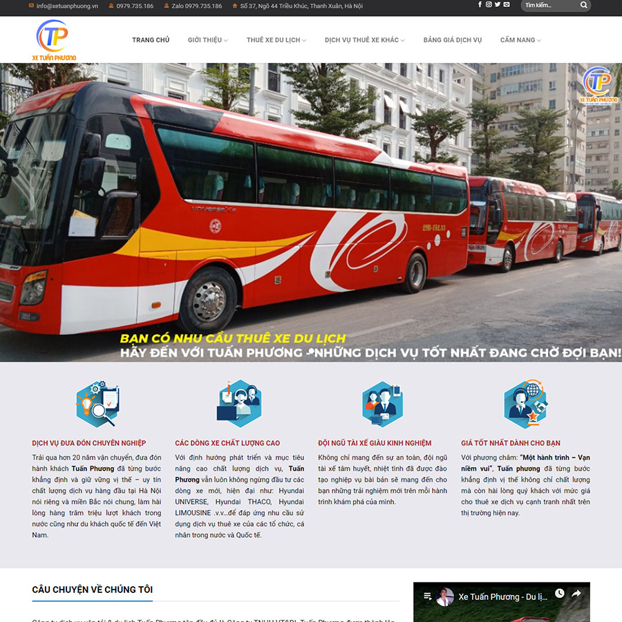 Mẫu website dịch vụ cho thuê xe