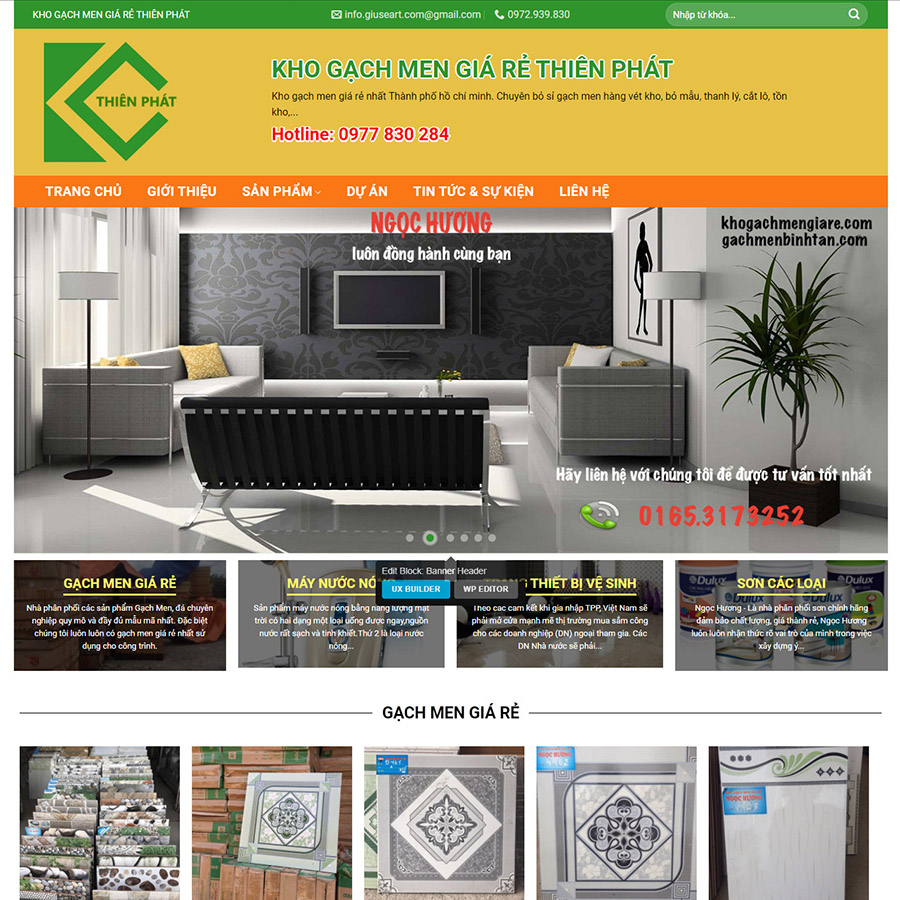 Mẫu website bán gạch men