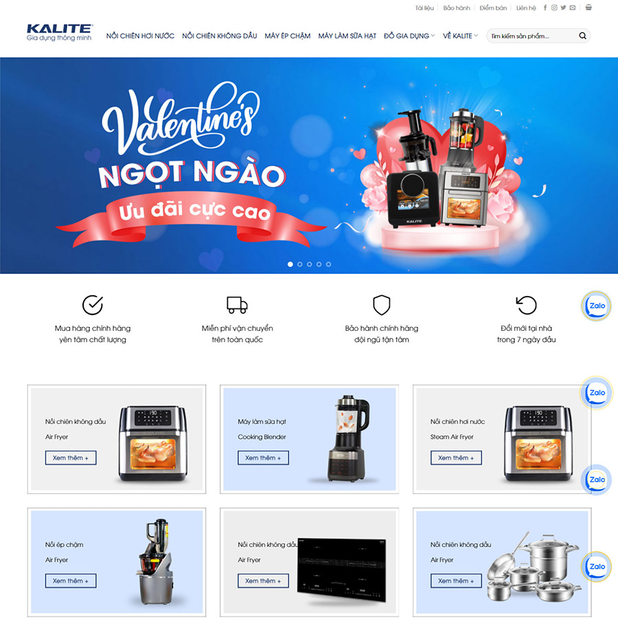 Mẫu website bán nồi chiên không dầu