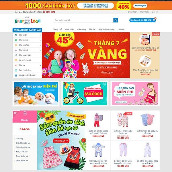Mẫu website mẹ và bé