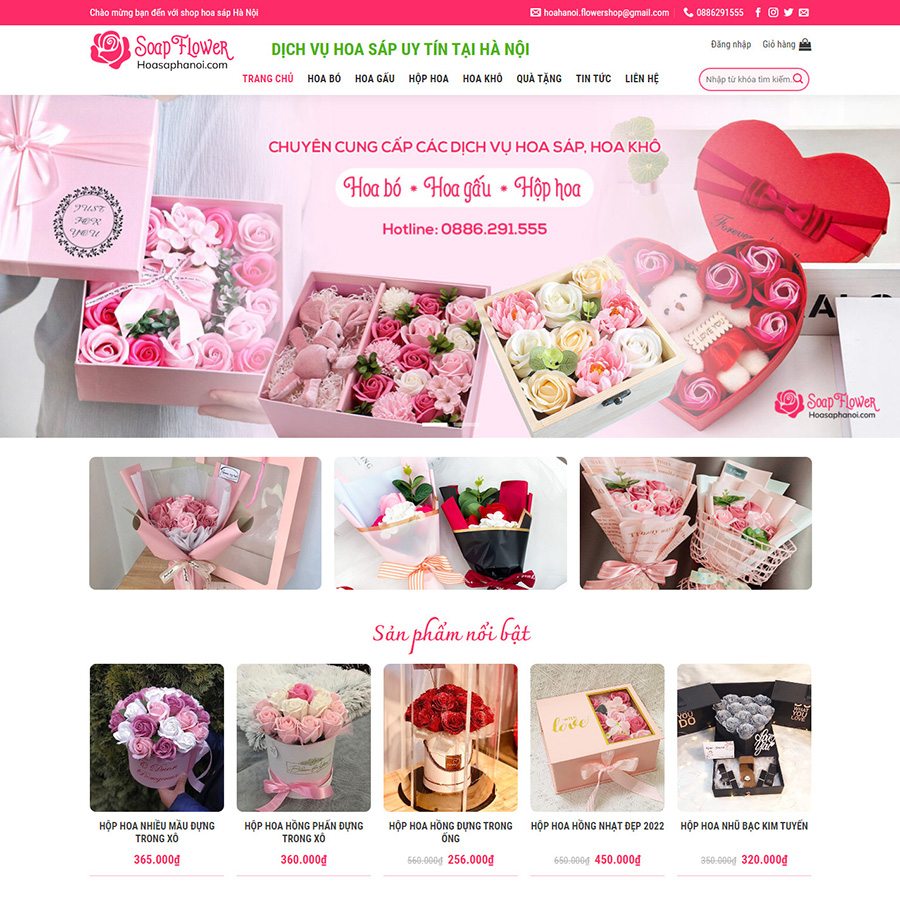 Mẫu website bán hoa tươi 02