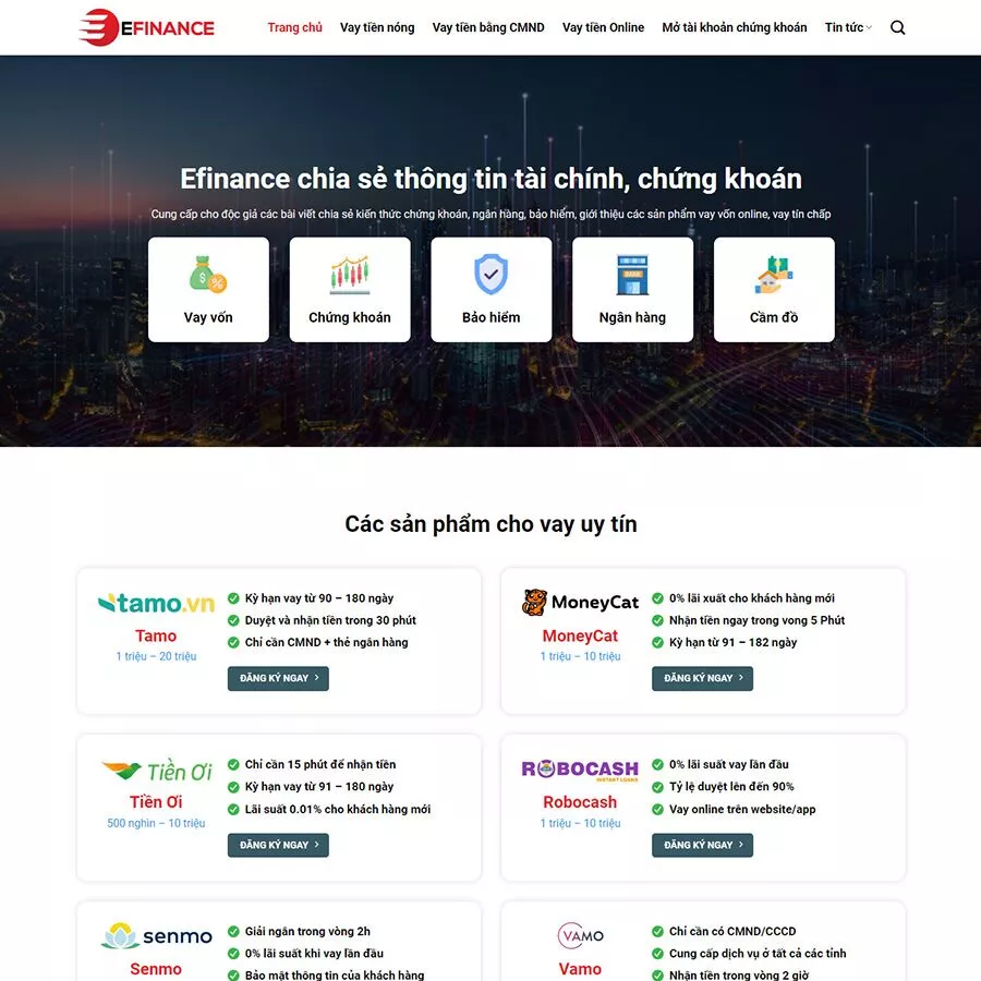 Mẫu website dịch vụ tài chính 01
