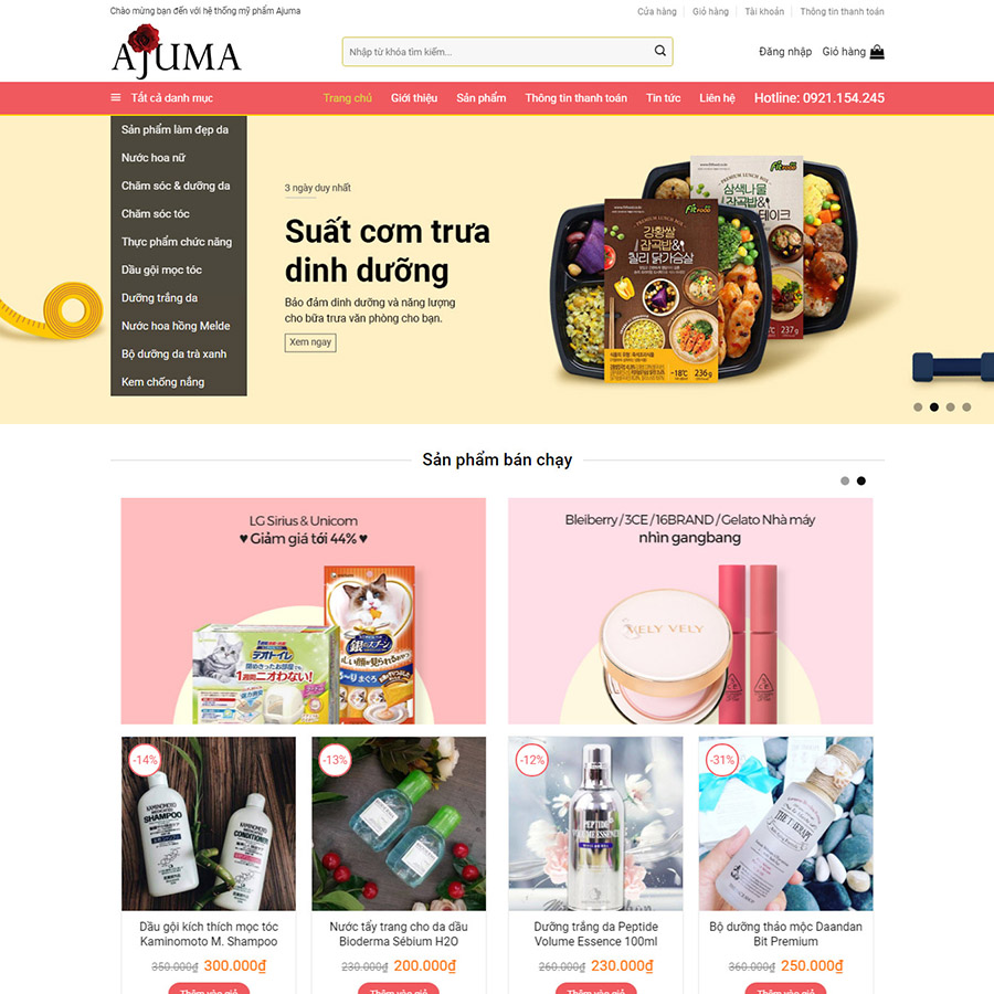 Mẫu website mỹ phẩm 5