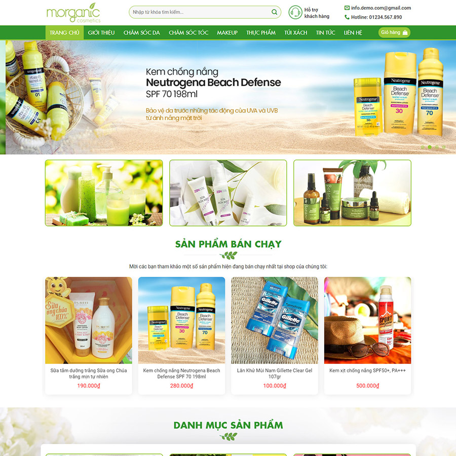 Mẫu website mỹ phẩm 07